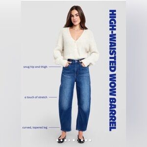 NWT 20 High Waisted Barrel Leg Denim
